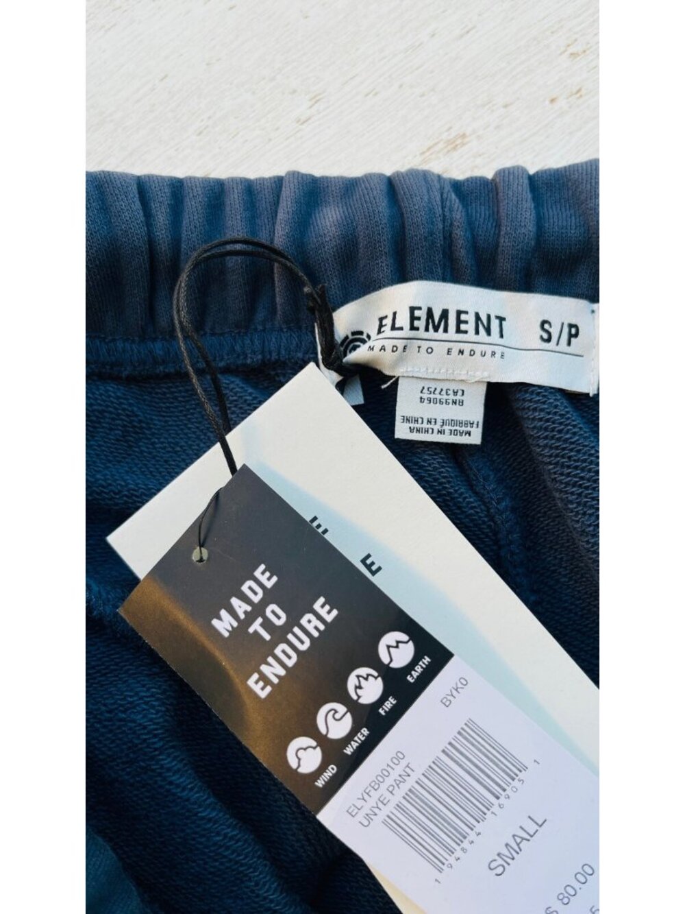 Element Unye Sweatpants Mens Small Black Cotton Brushed Loose Fit Joggers ELYFB0 - Picture 7 of 9